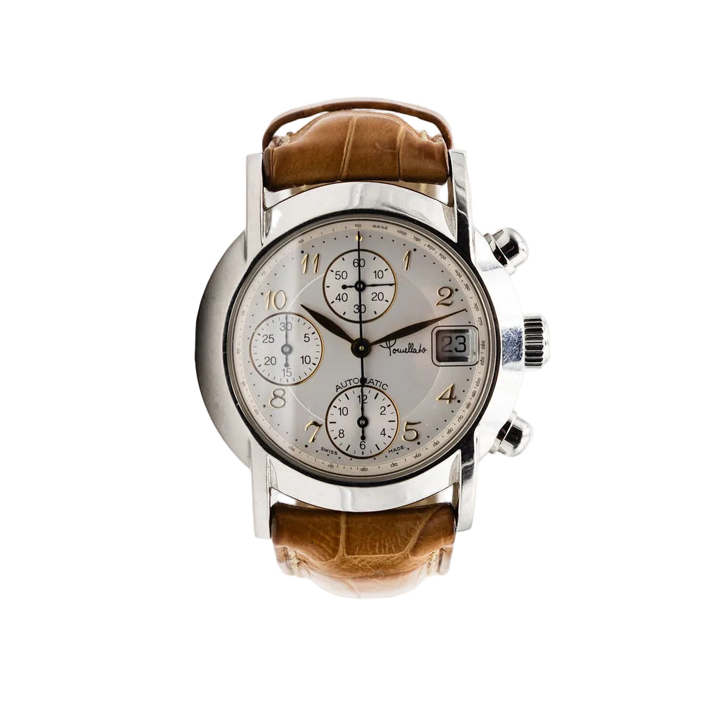 Montre POMELLATO en or jaune, acier et cuir