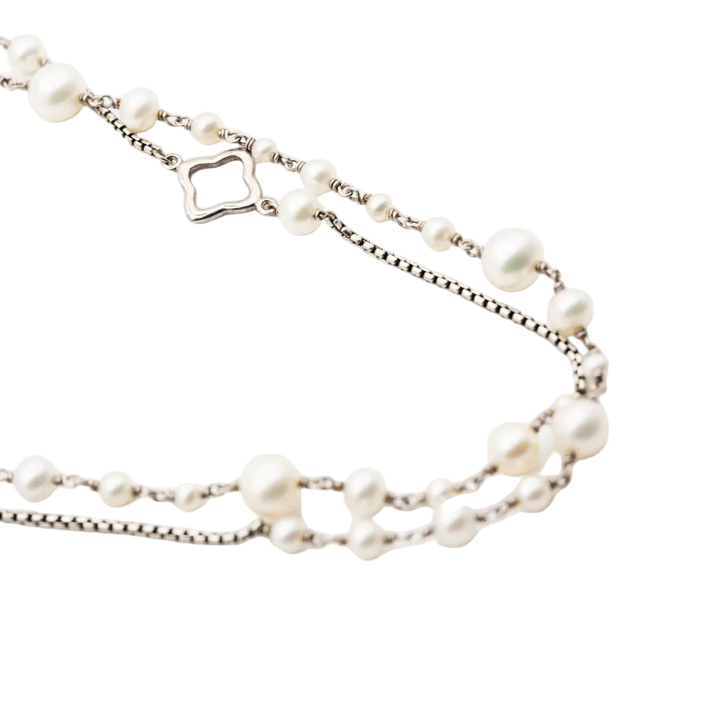 Collier Sautoir DAVID YURMAN en argent et perles de culture