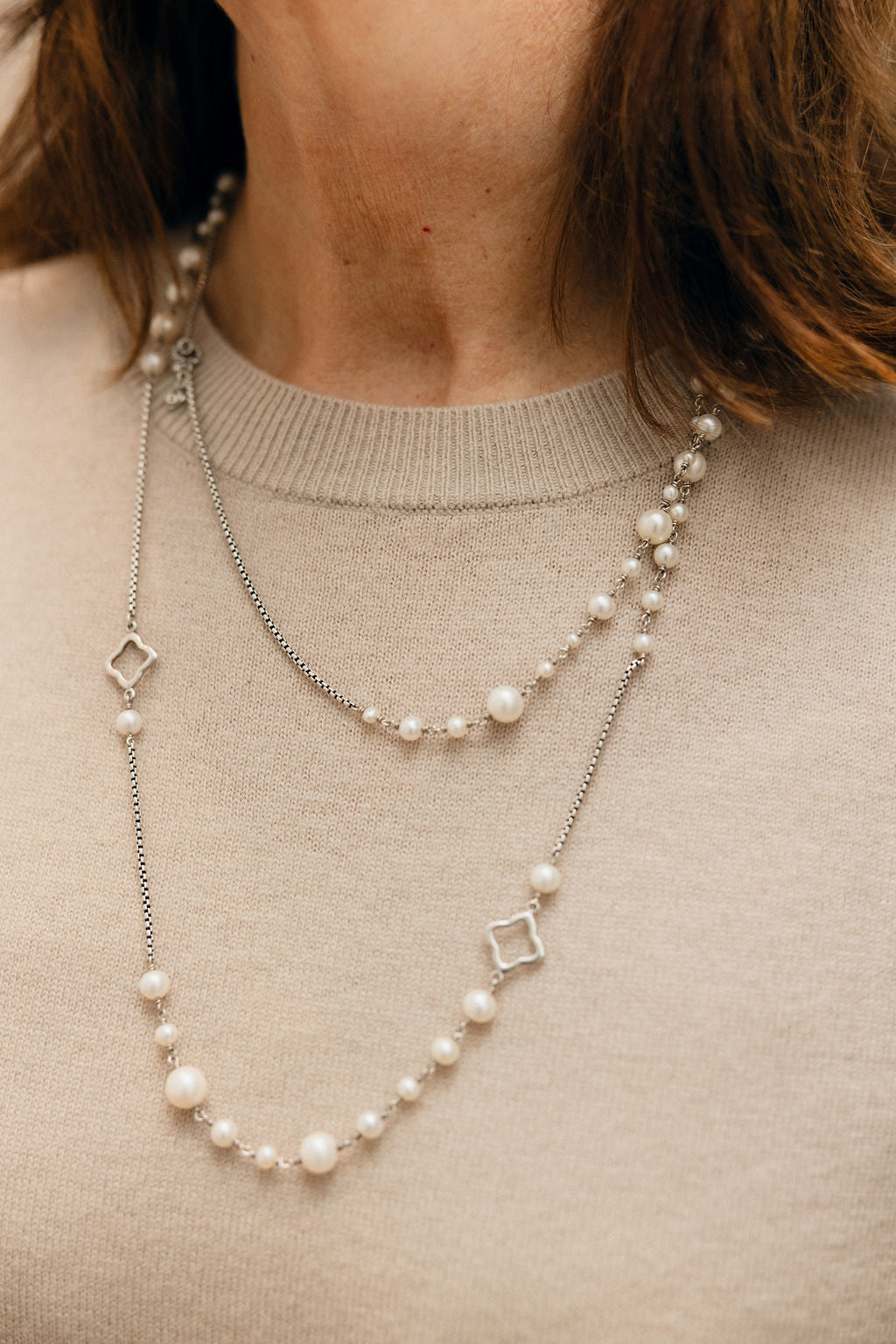 Collier Sautoir DAVID YURMAN en argent et perles de culture