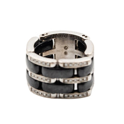 Bague CHANEL "Ultra" en or blanc, céramique noire et diamants
