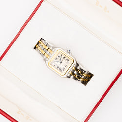 Montre CARTIER Panthère grand modèle en or jaune et acier