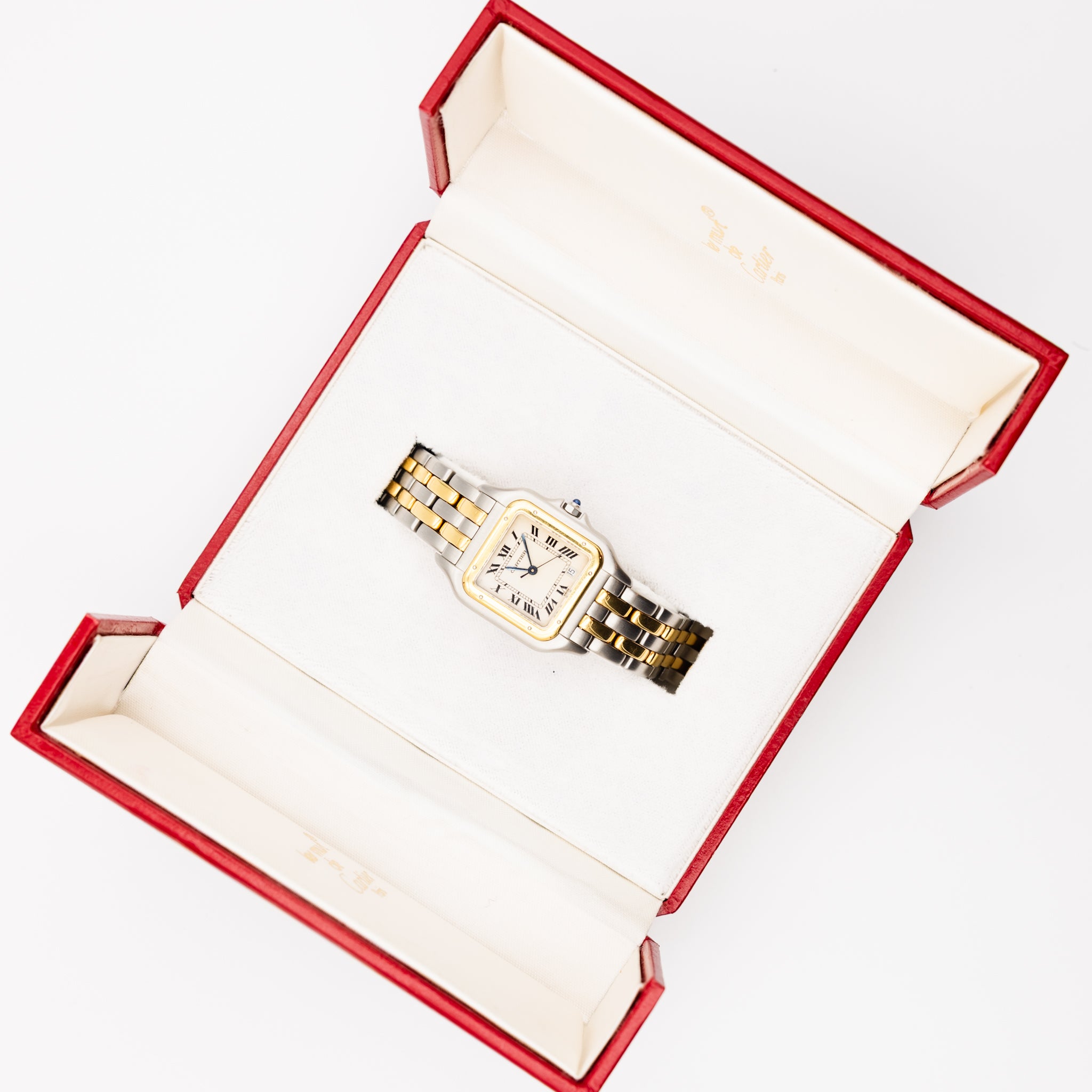 Montre CARTIER Panthère grand modèle en or jaune et acier