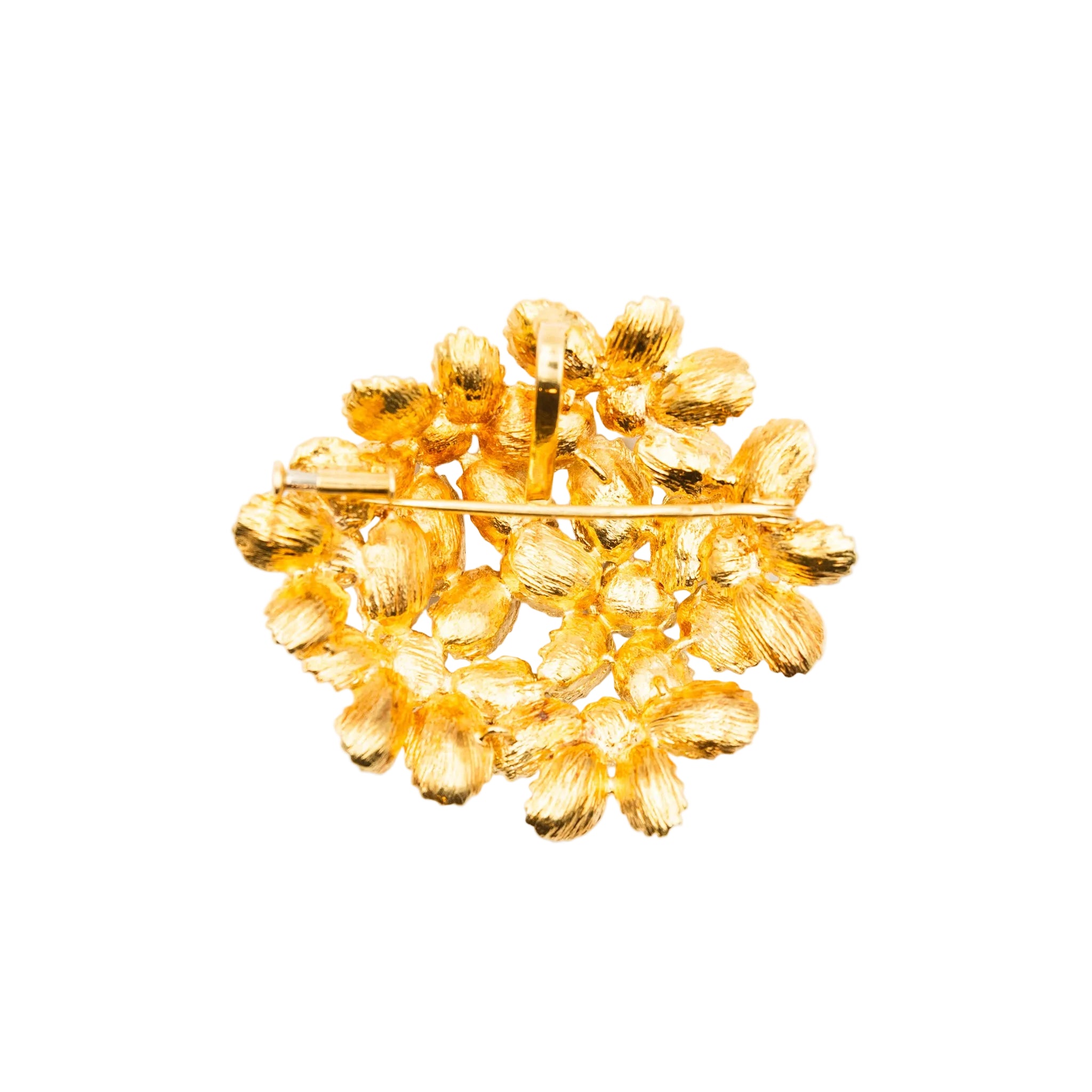 Broche pendentif fleurs en or jaune