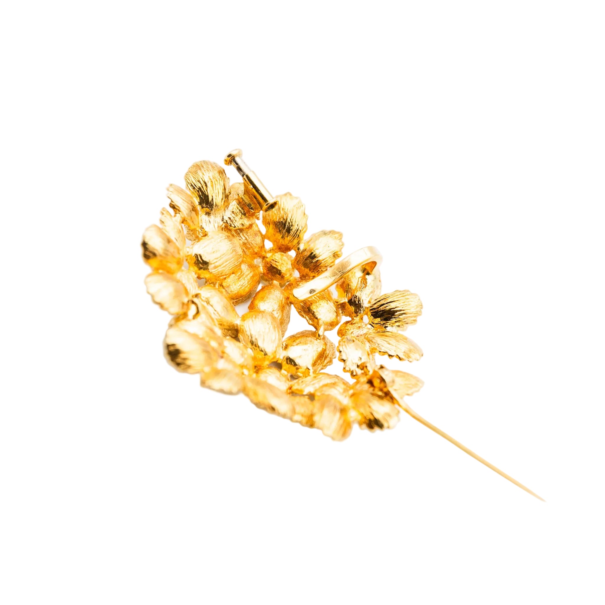 Broche pendentif fleurs en or jaune