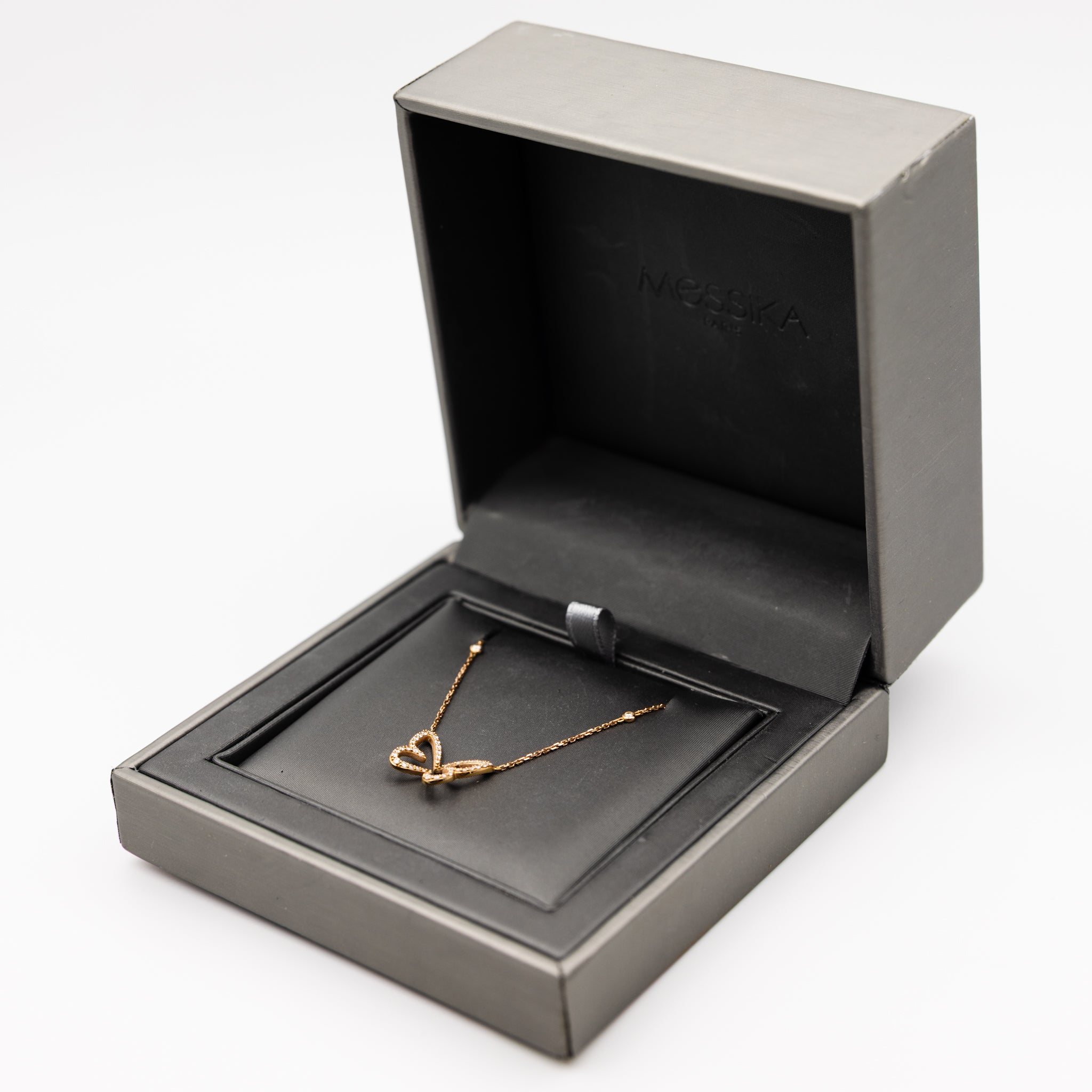 Necklace MESSIKA "Butterfly" in rose gold and diamonds