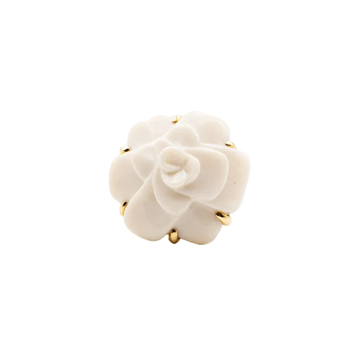 Bague Cocktail CHANEL "Camélia" en or jaune et agate