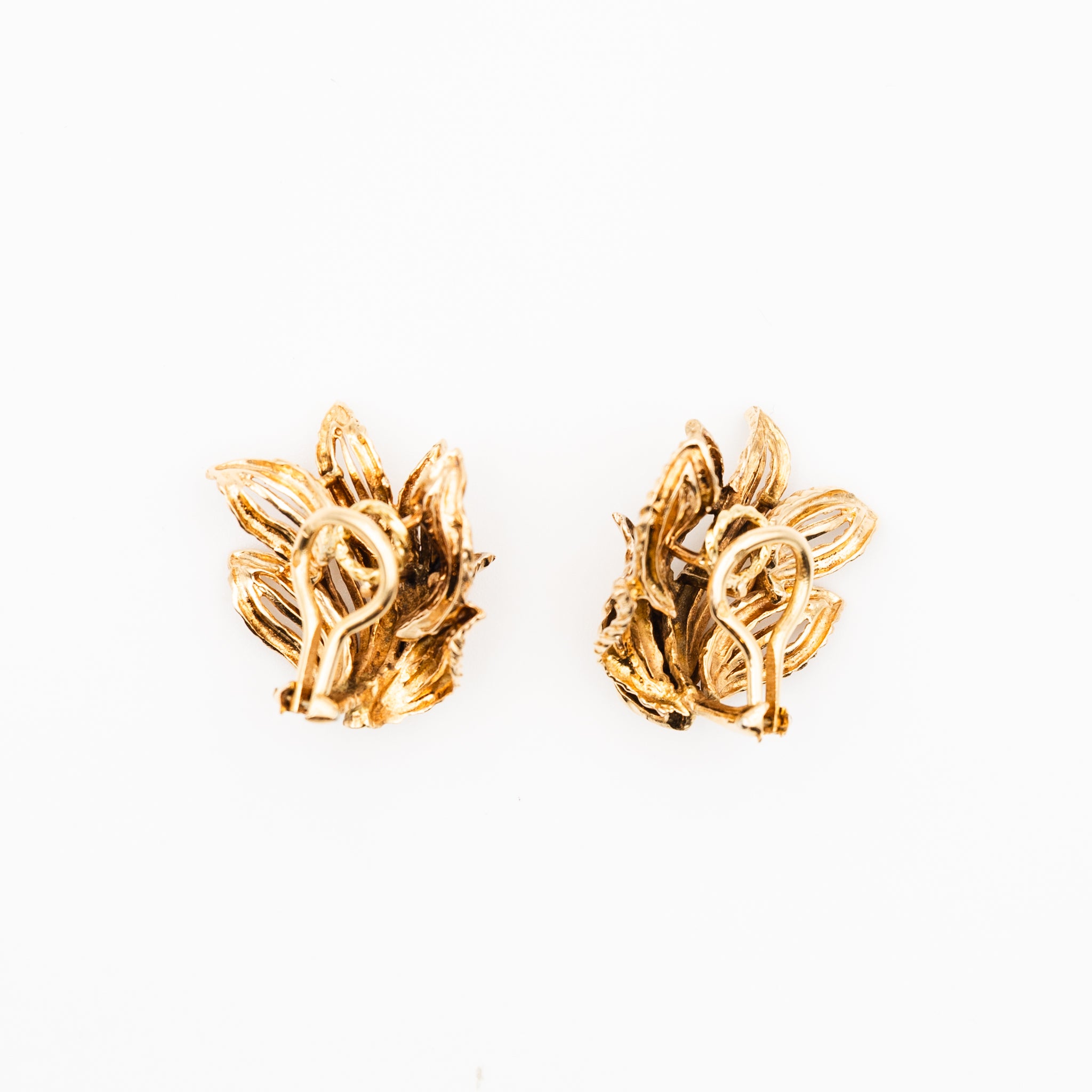 Earrings Vintage foliage in yellow gold