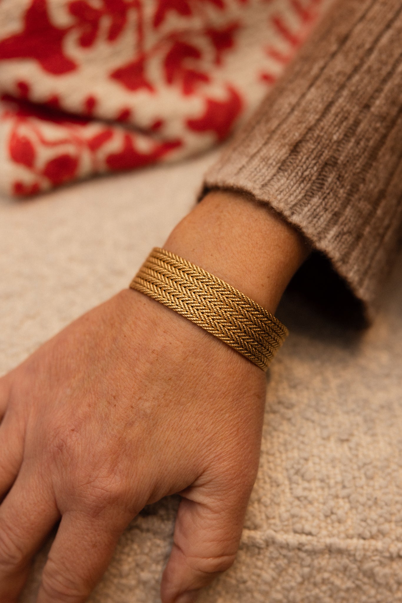 Bracelet Manchette GEORGES LENFANT Vintage en or jaune