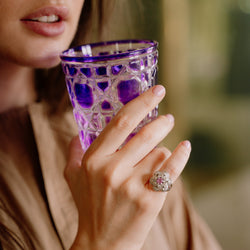 Fleur ring in white gold, pink sapphire and diamonds