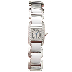 Montre CARTIER "Tankissime" PM en or blanc, acier et diamants