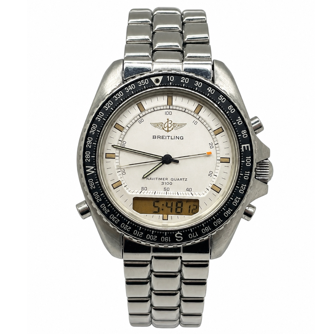 Montre BREITLING "Navitimer Pluton" en acier et quartz
