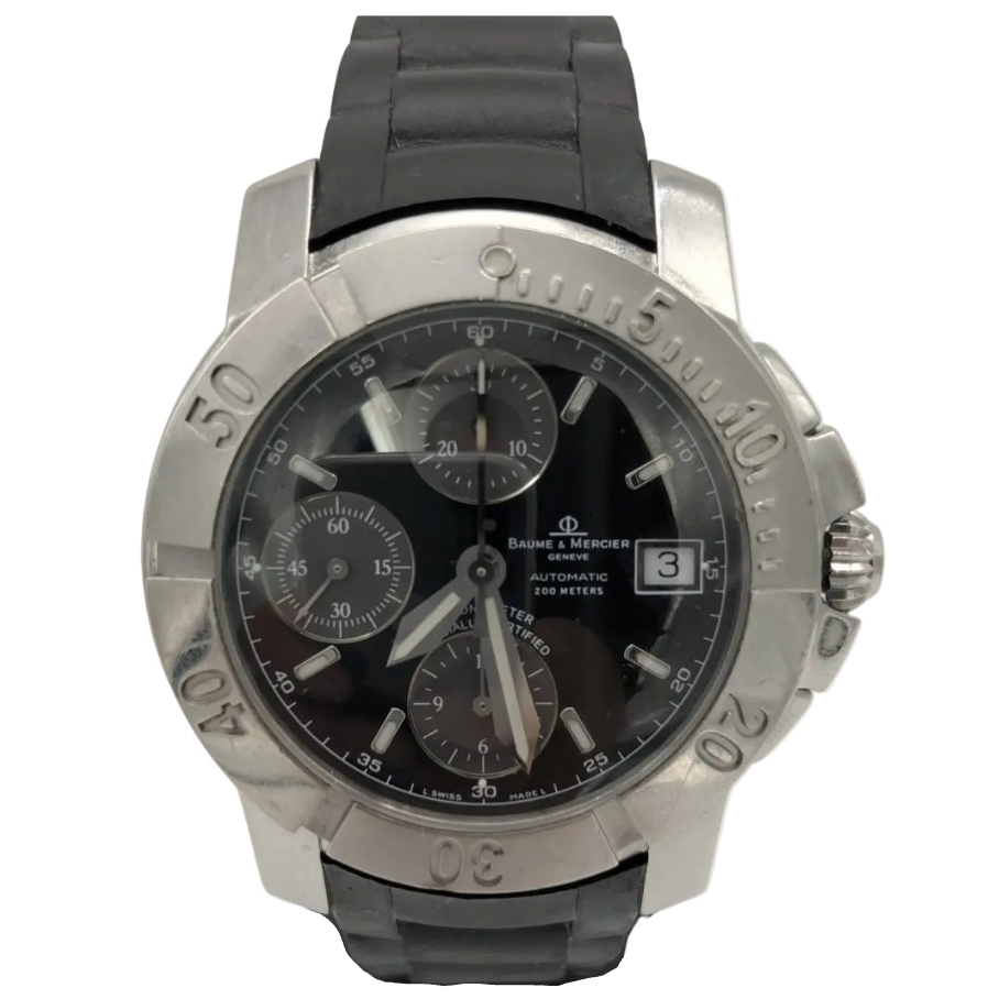 Montre BAUME & MERCIER "Capeland" en acier et caoutchouc