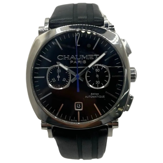 Montre CHAUMET "Dandy" en acier et cuir