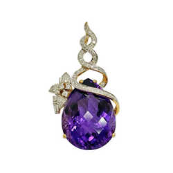 Pendentif or jaune, améthyste et diamants