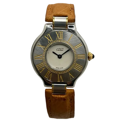 Montre CARTIER "Must 21" en acier inoxydable et cuir