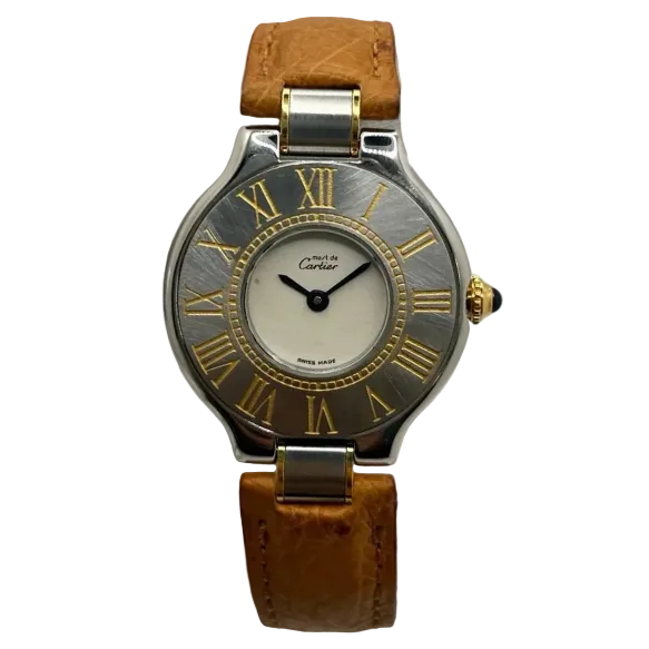 Montre CARTIER "Must 21" en acier inoxydable et cuir