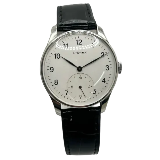 Montre ETERNA "Calatrava" en acier inoxydable et cuir