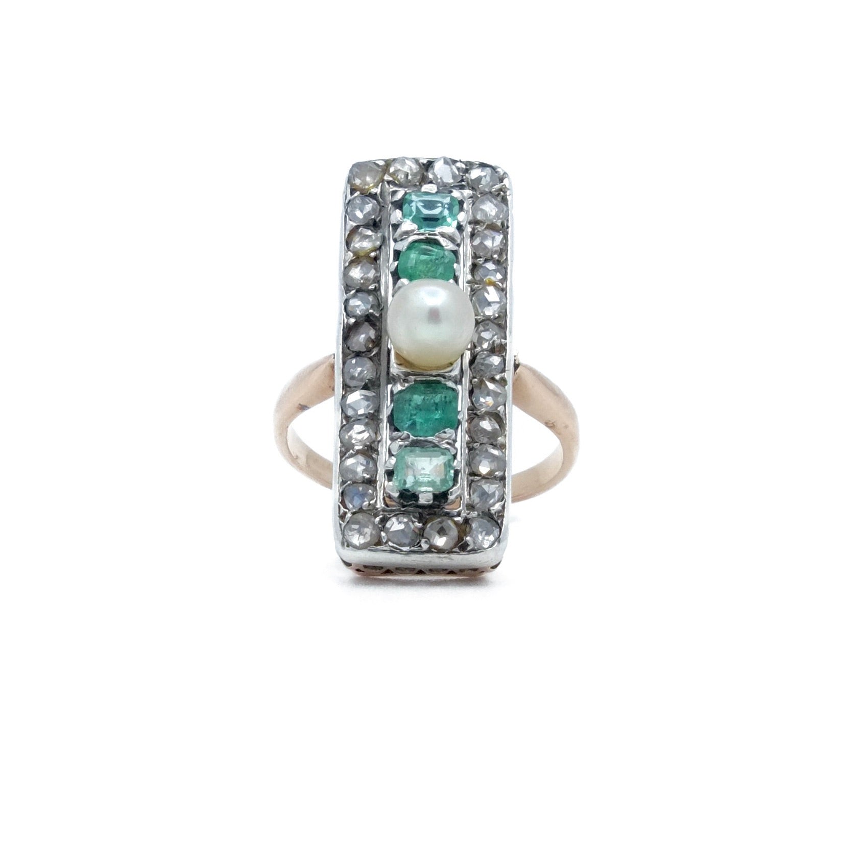 Bague rectangle perle