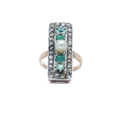 Bague rectangle perle