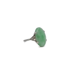 Bague jade ovale