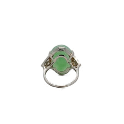 Bague jade ovale