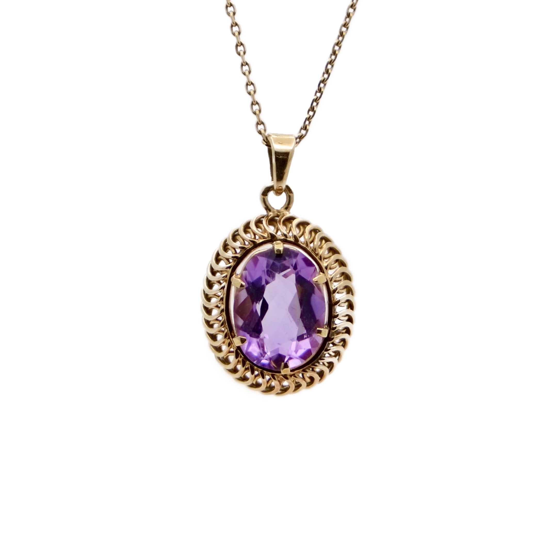 Pendentif améthyste ovale