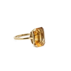 Bague citrine à pans coupés