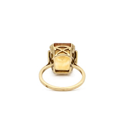 Bague citrine à pans coupés