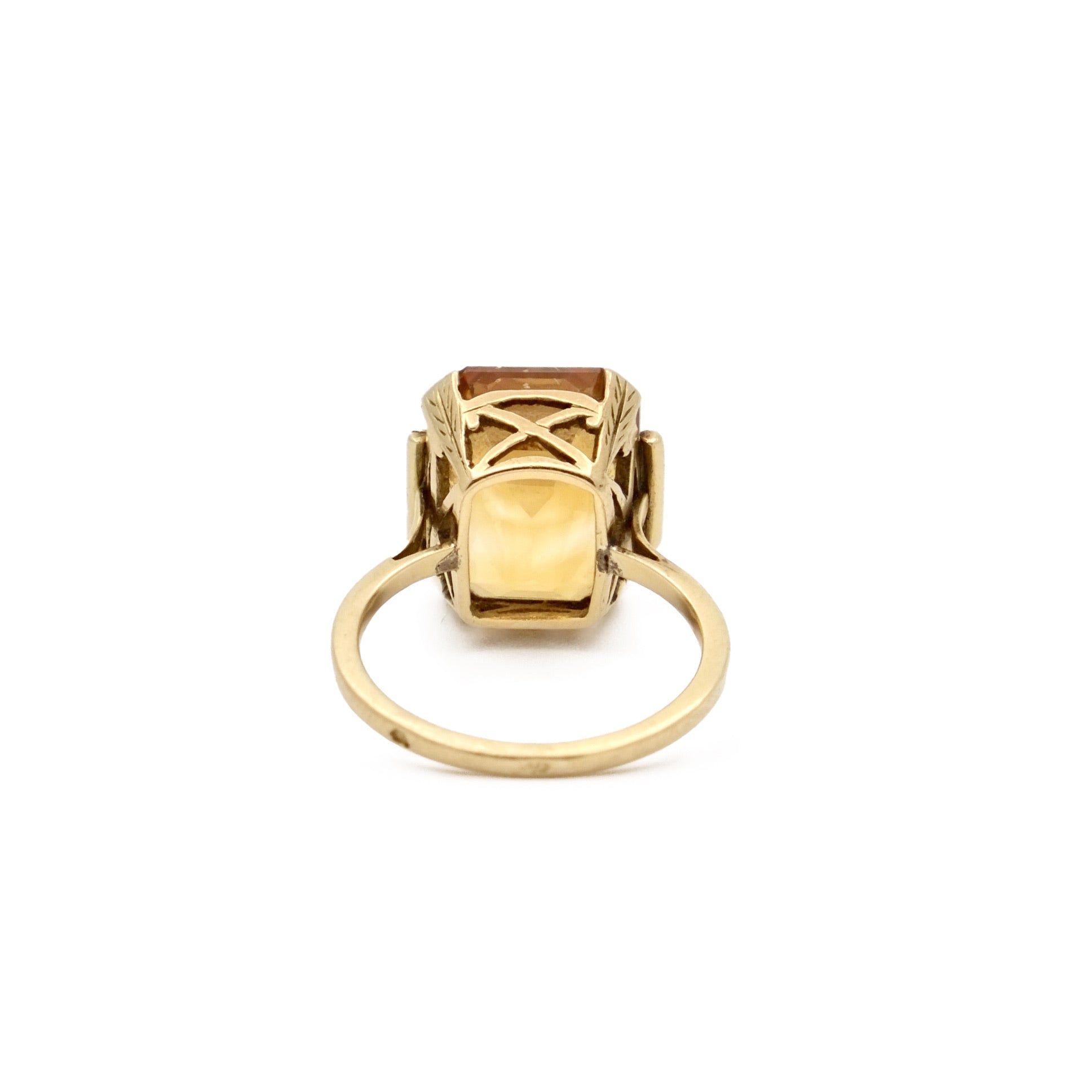 Bague citrine à pans coupés