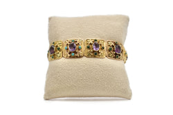 Bracelet ancien améthystes et turquoises