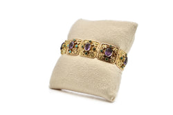 Bracelet ancien améthystes et turquoises