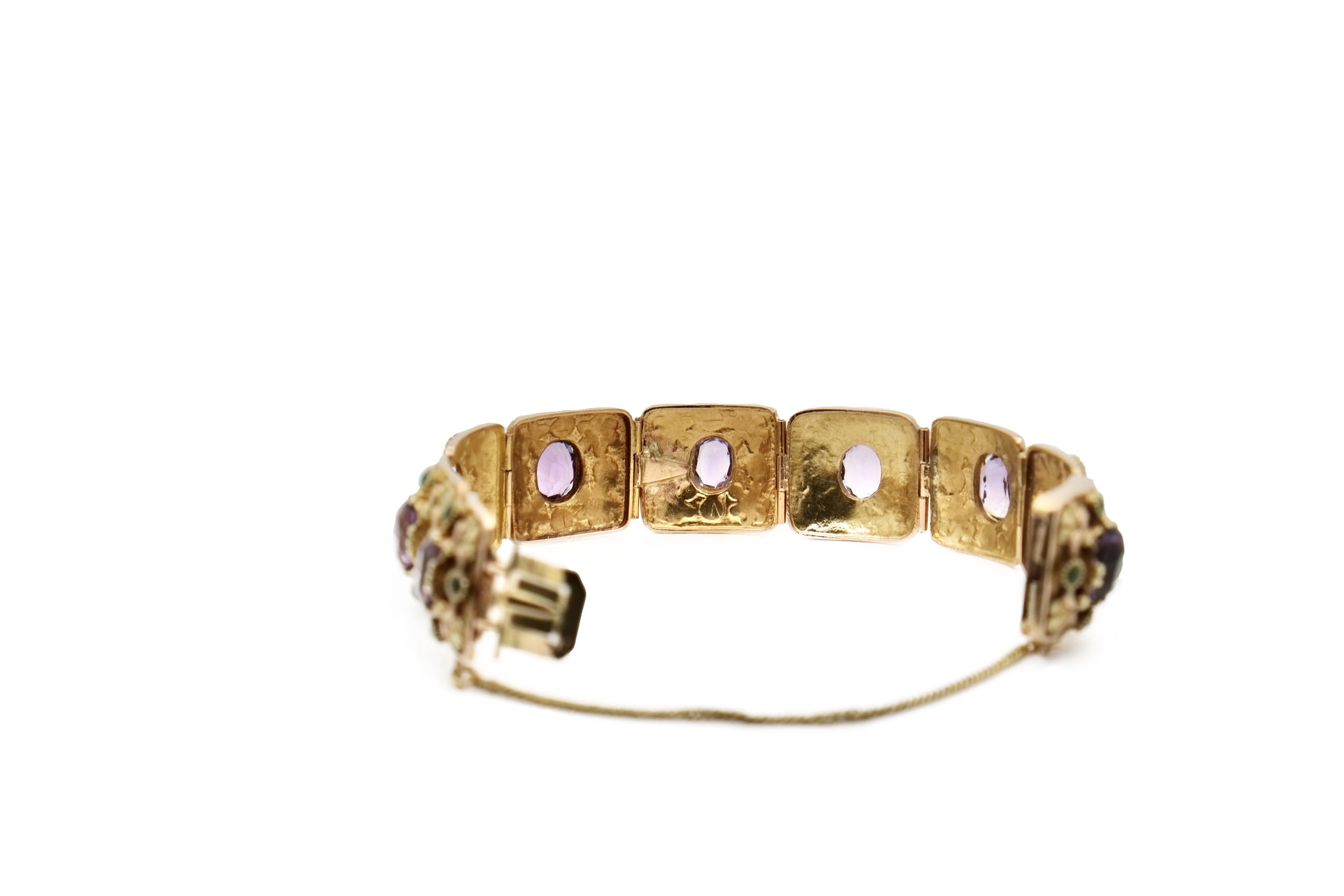 Bracelet ancien améthystes et turquoises