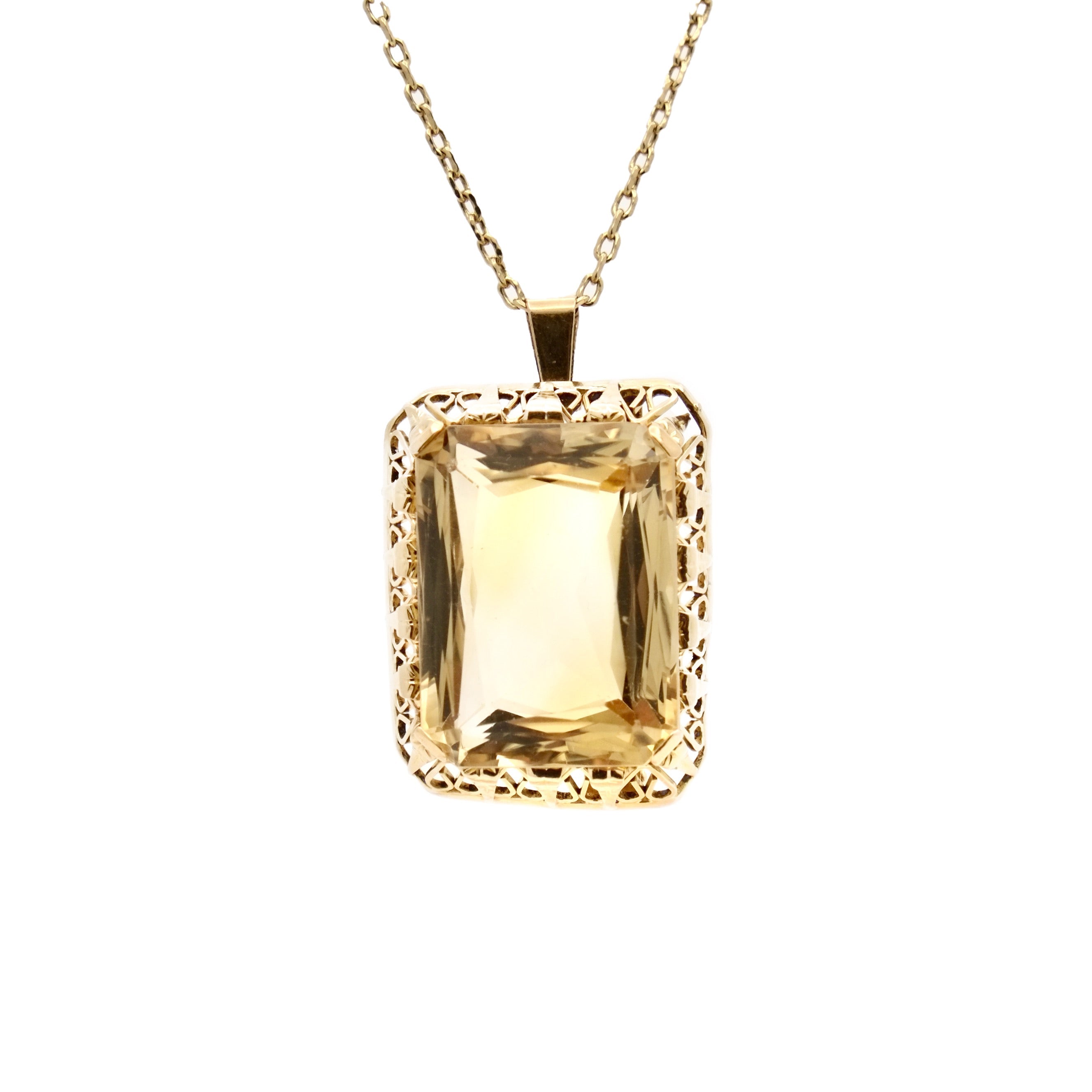 Broche pendentif citrine