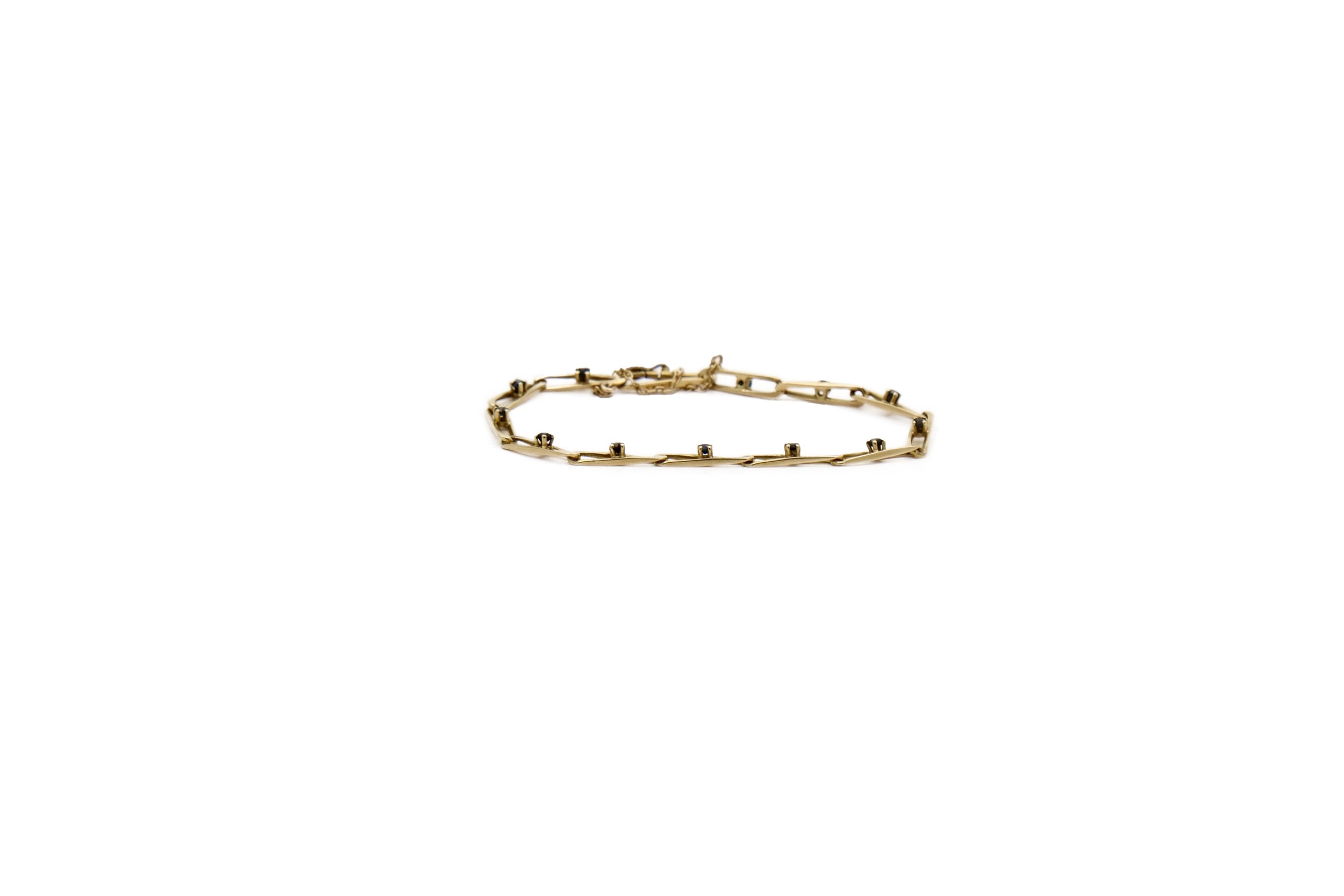 Bracelet maille et saphirs