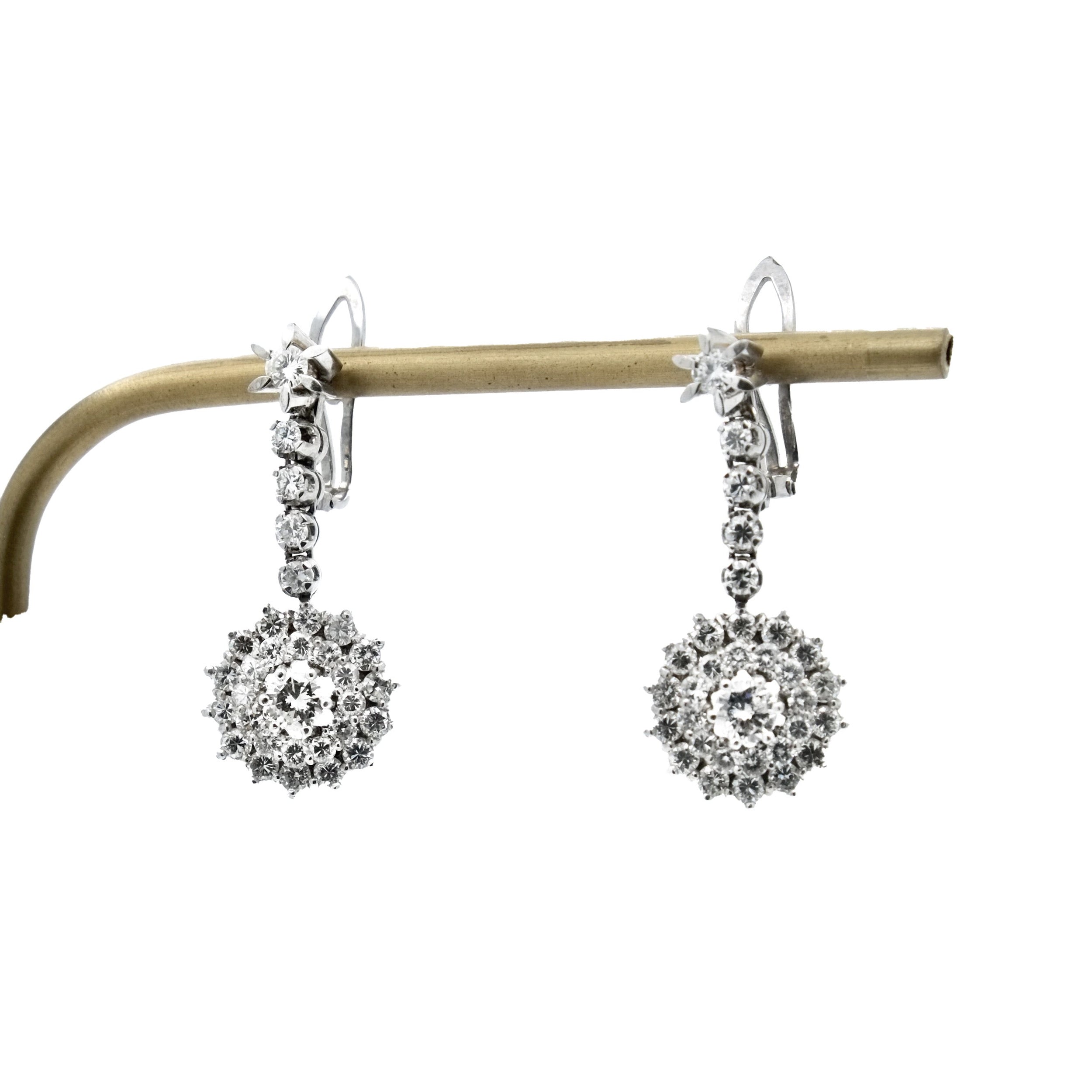 Paire de pendants d'oreilles diamants