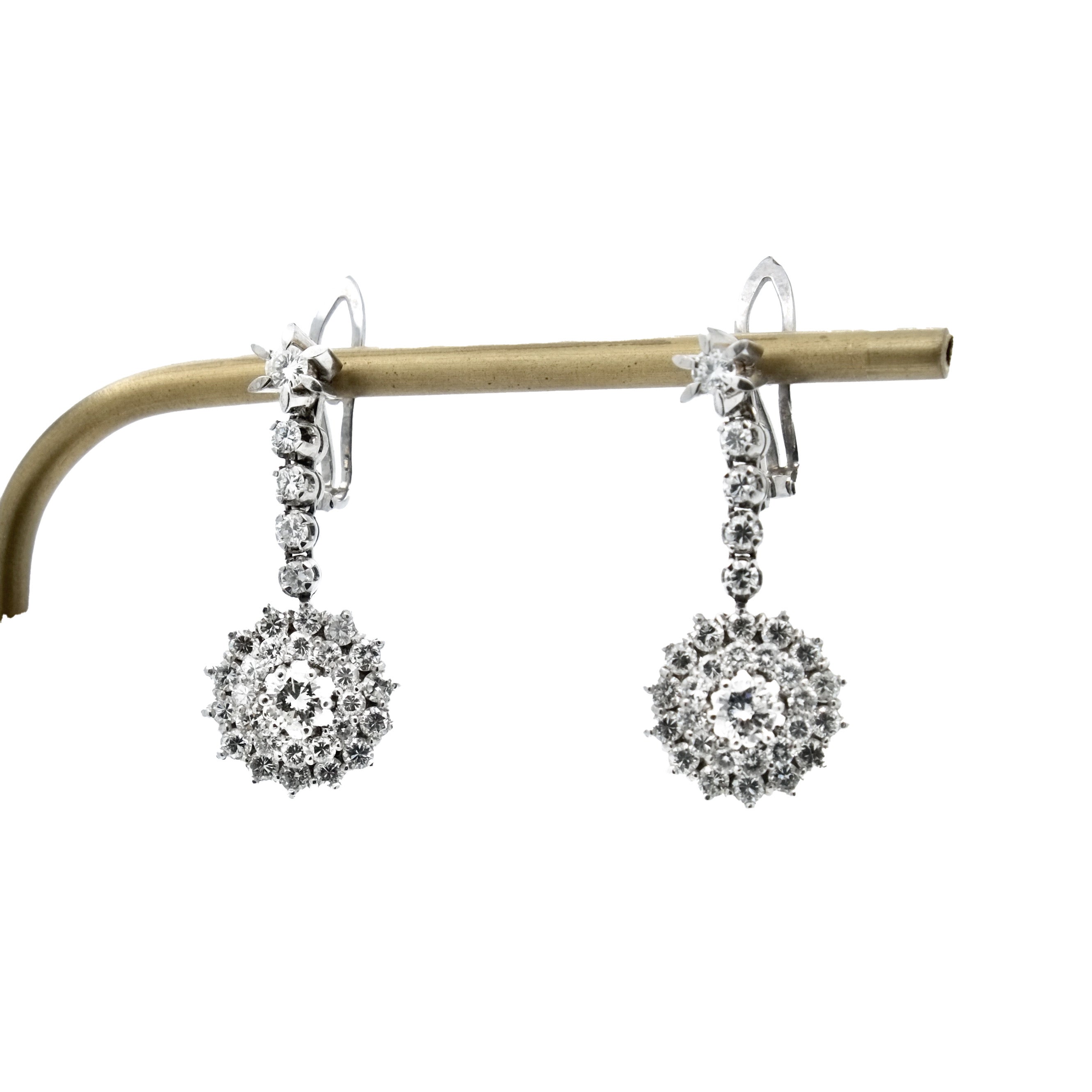 Paire de pendants d'oreilles diamants