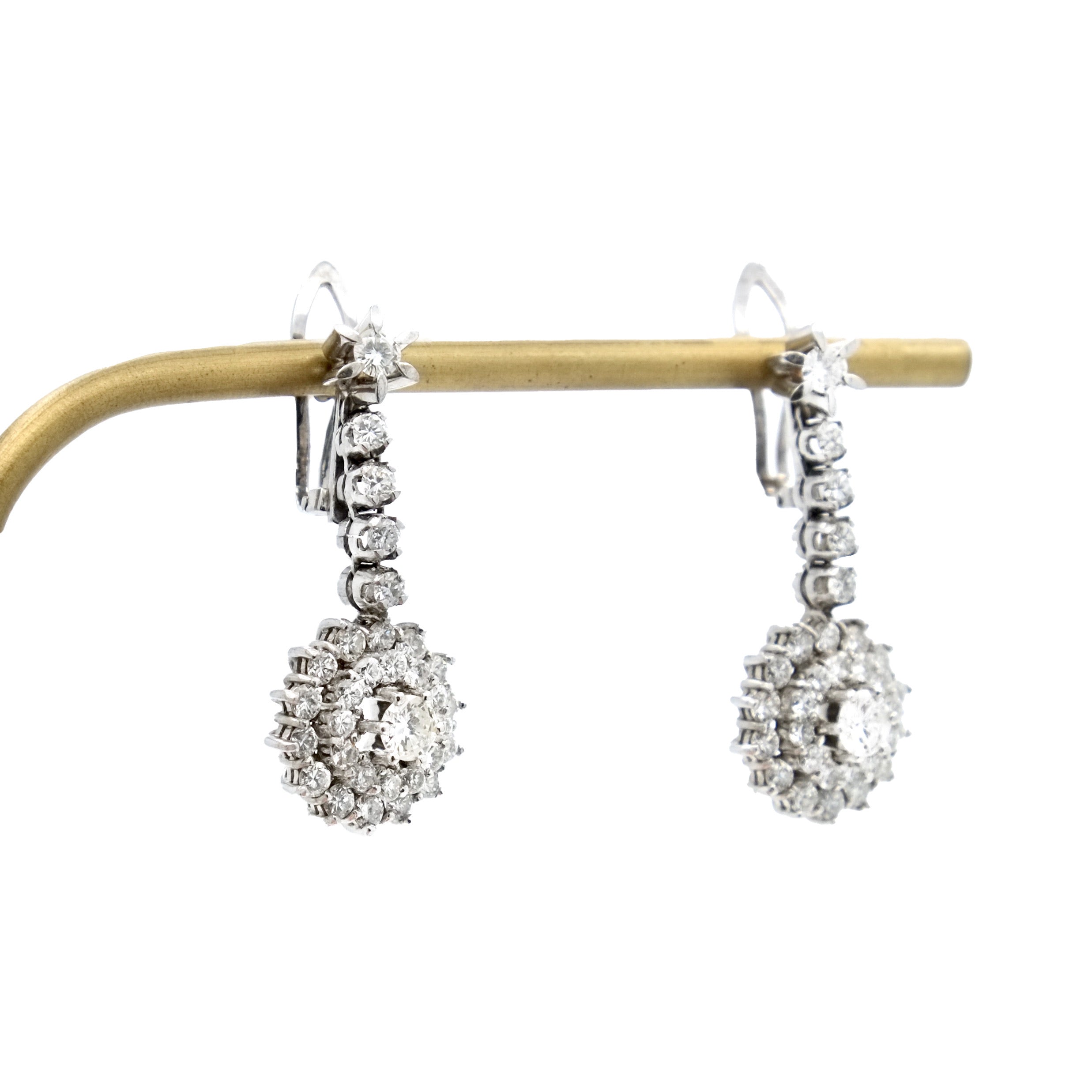 Paire de pendants d'oreilles diamants