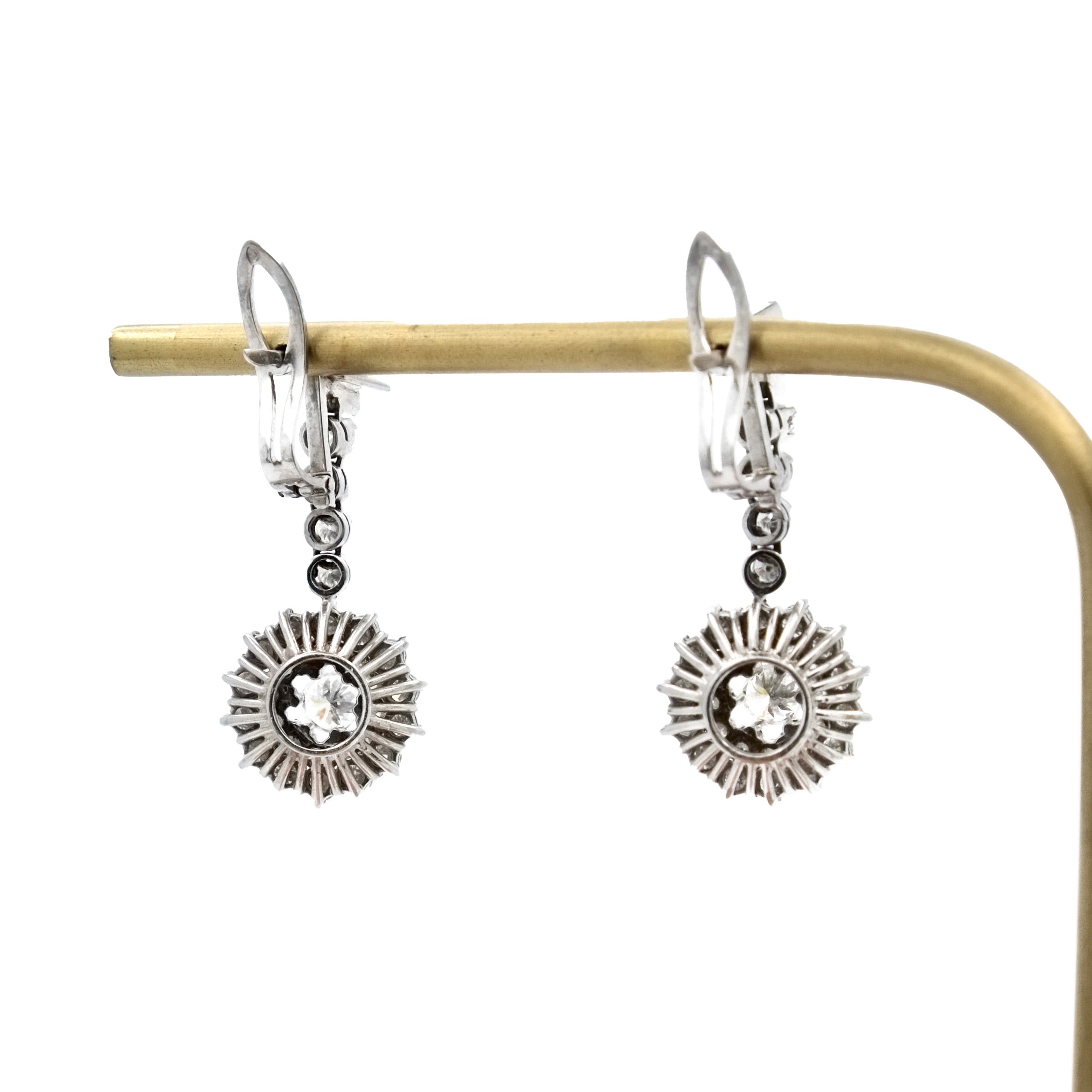 Paire de pendants d'oreilles diamants
