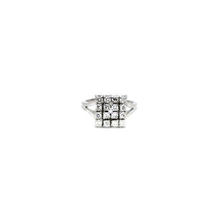 Bague pavage carré diamants