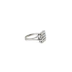 Bague pavage carré diamants