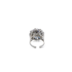 Bague fleur saphirs et diamant