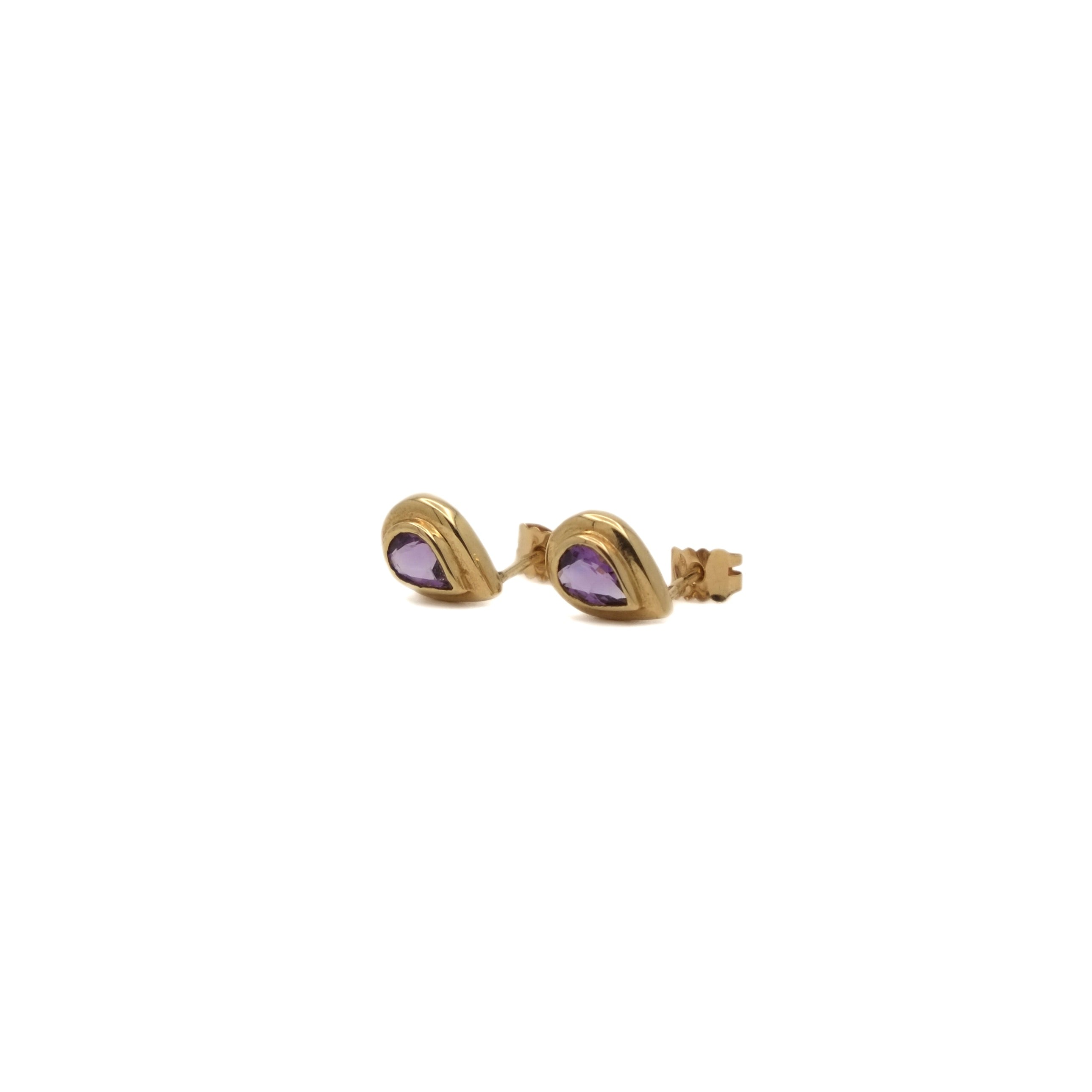 Clous d’oreilles améthyste goutte