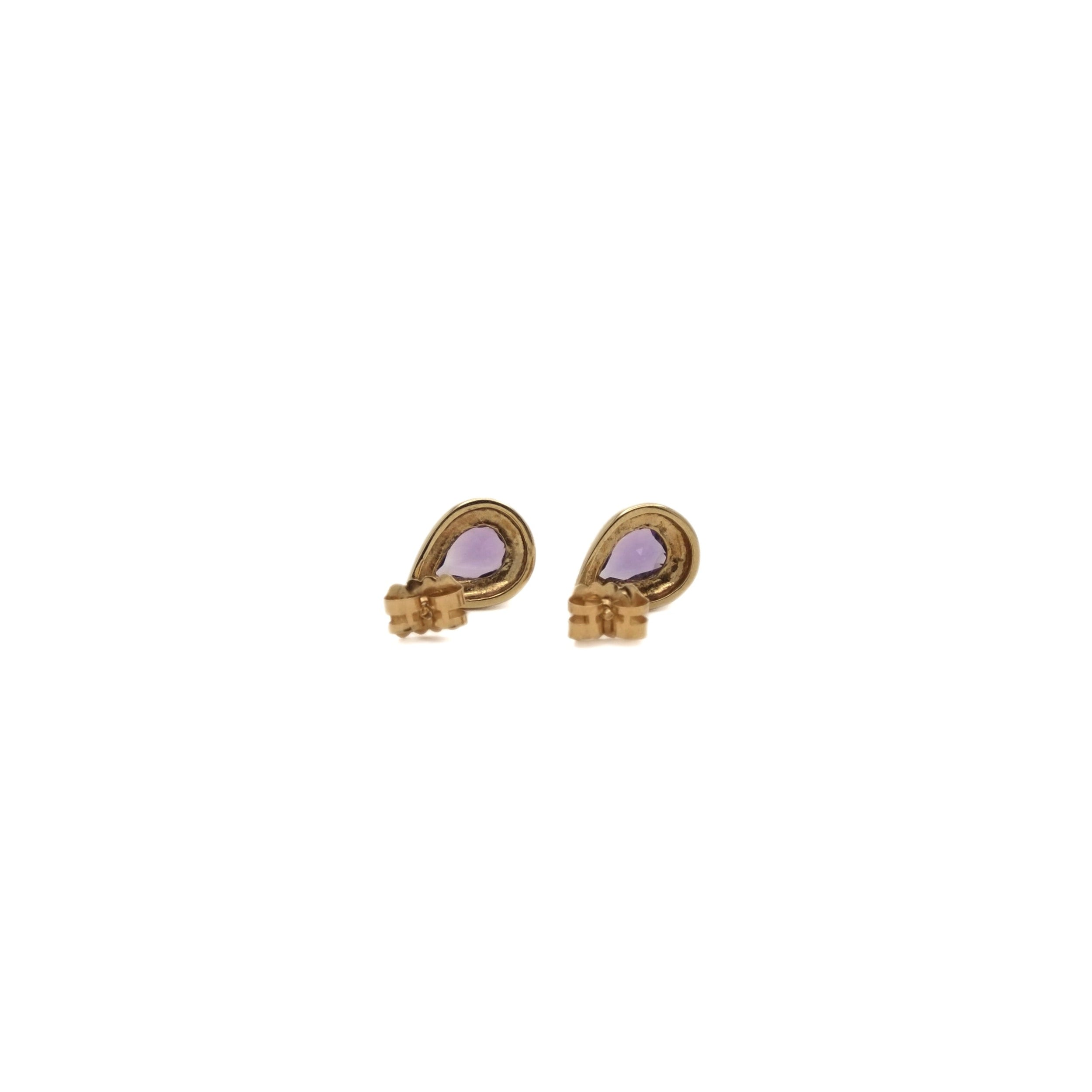 Clous d’oreilles améthyste goutte