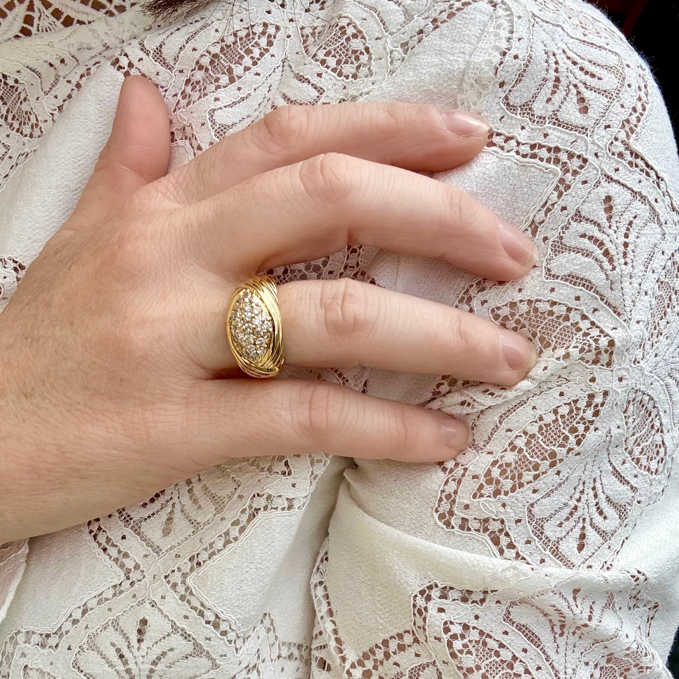 Bague jonc godronnée