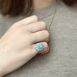 Bague fleur d'opales