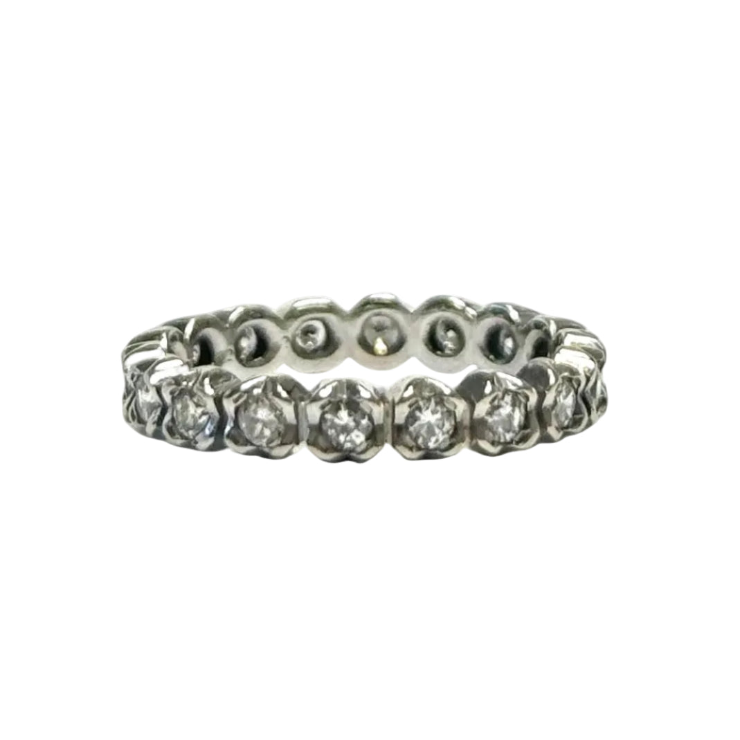 Alliance américaine or gris et diamants