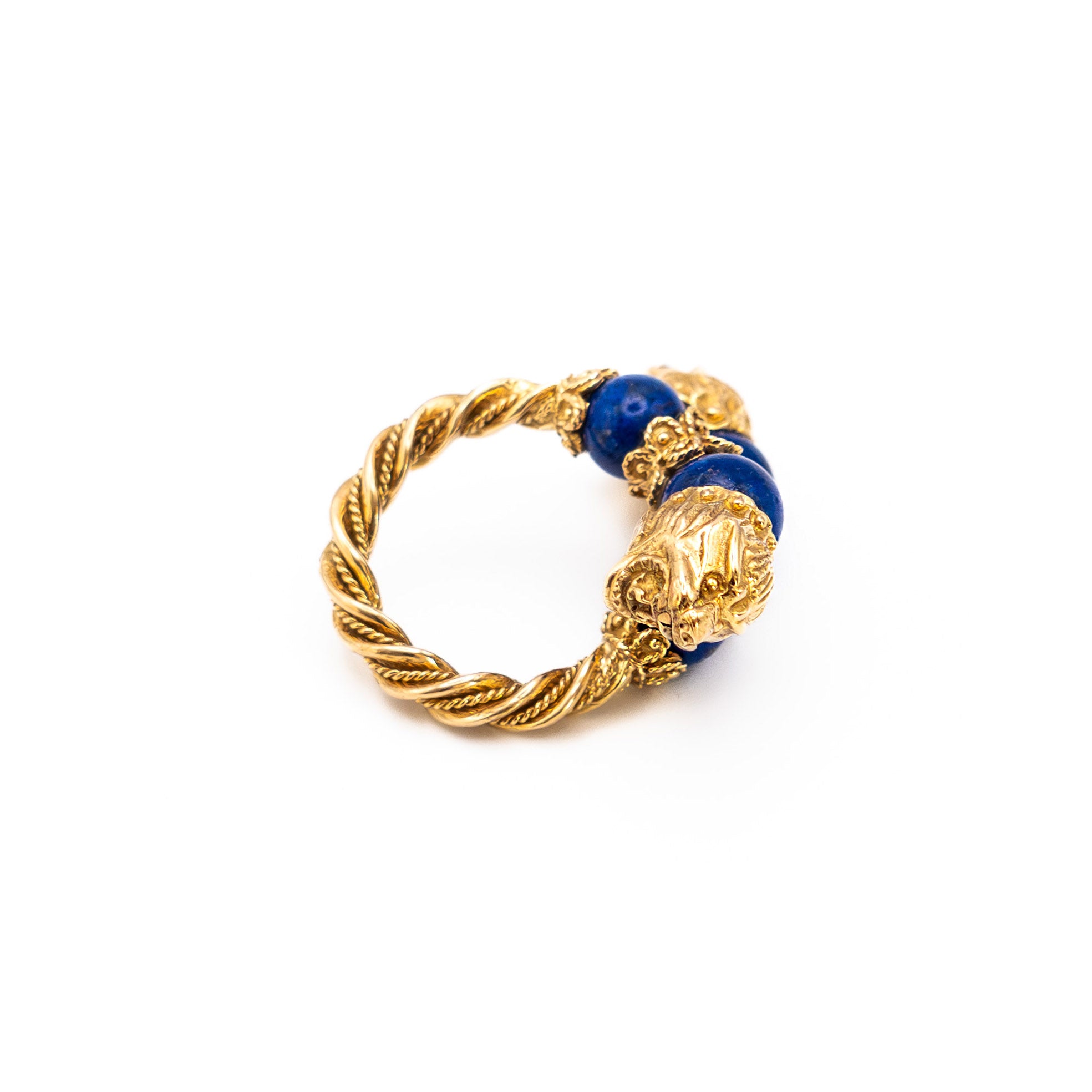 Bague ZOLOTAS en or jaune et lapis lazuli