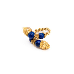 Bague ZOLOTAS en or jaune et lapis lazuli