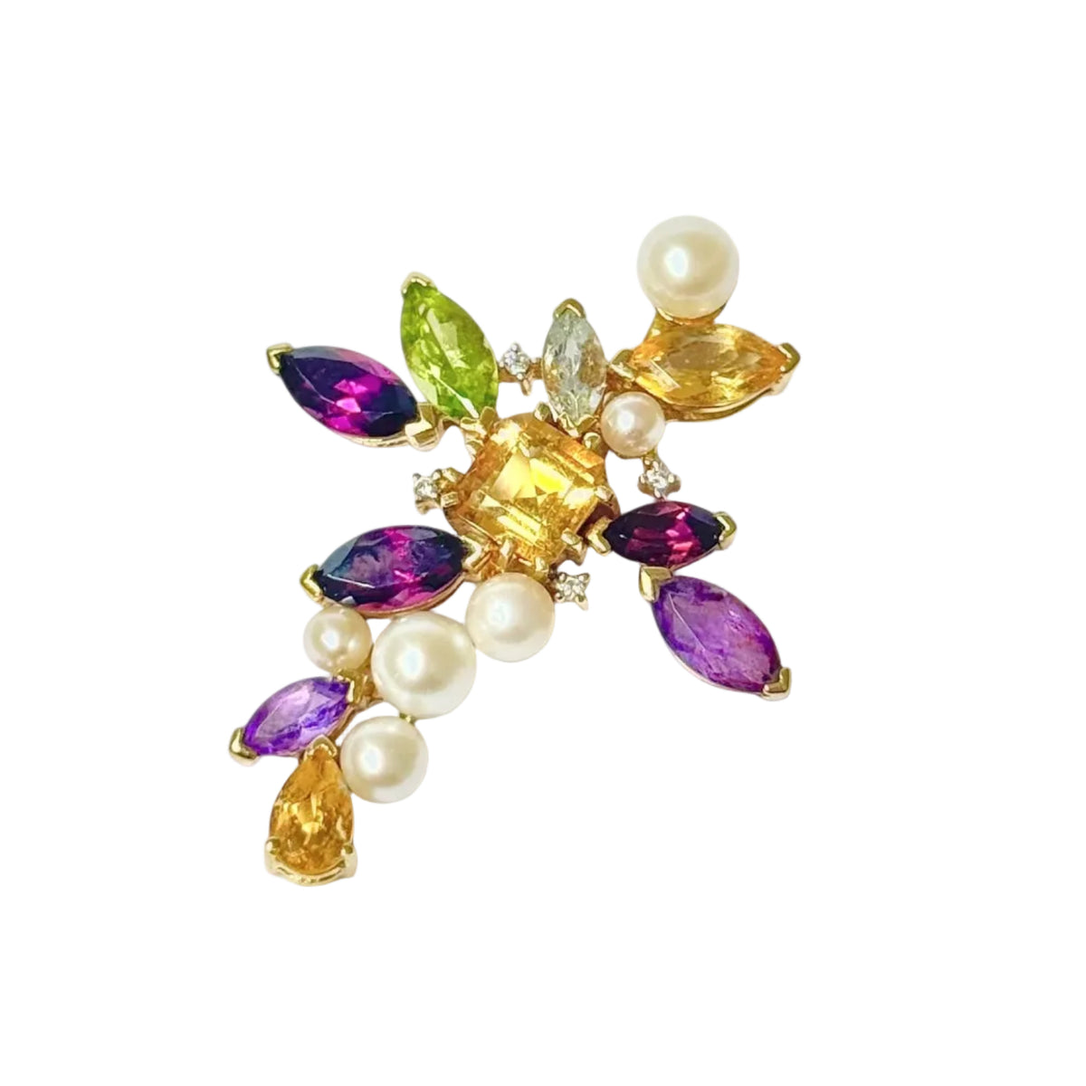 Pendentif croix multigemmes