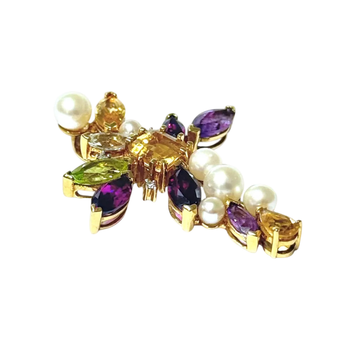 Pendentif croix multigemmes